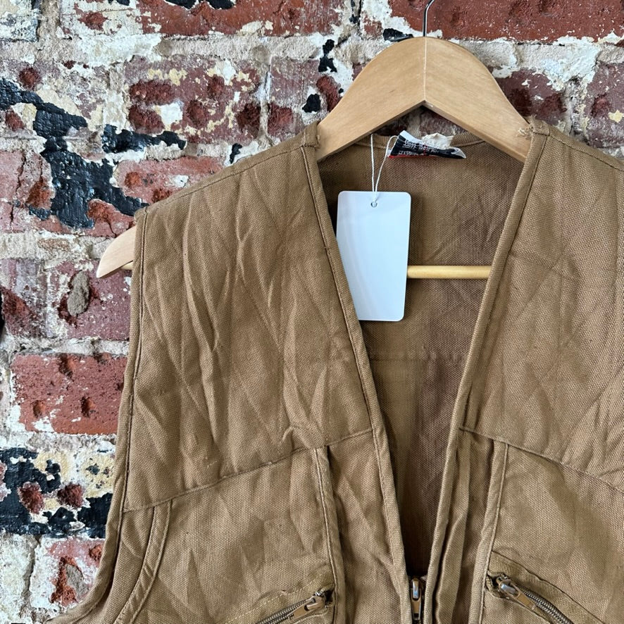 AVID Outdoor Vest Mens Large Brown Quilted Hunting Full Zip Upland