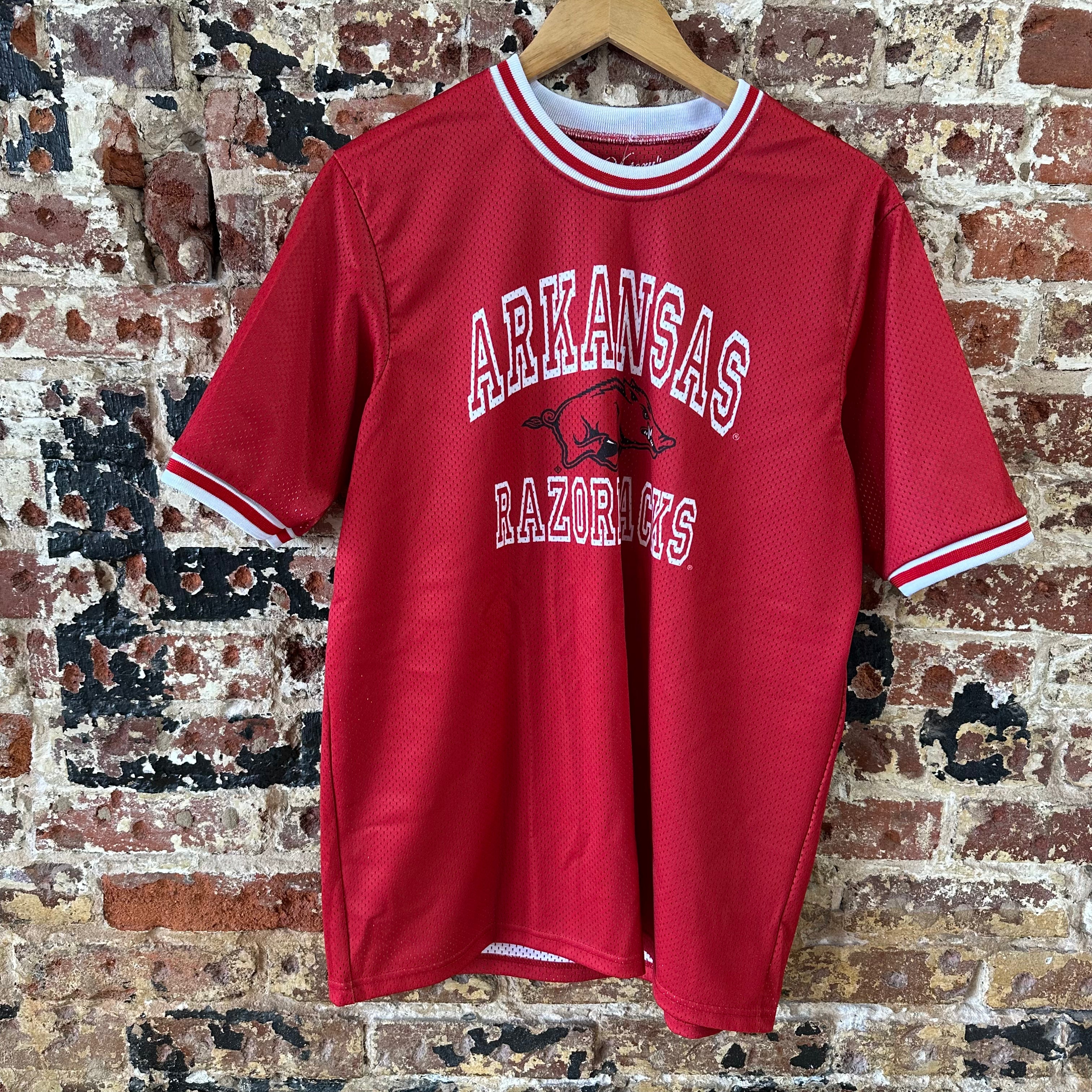 Arkansas Razorbacks Hogs The Victory Jersey Mens Size Large Red Breathable S/S