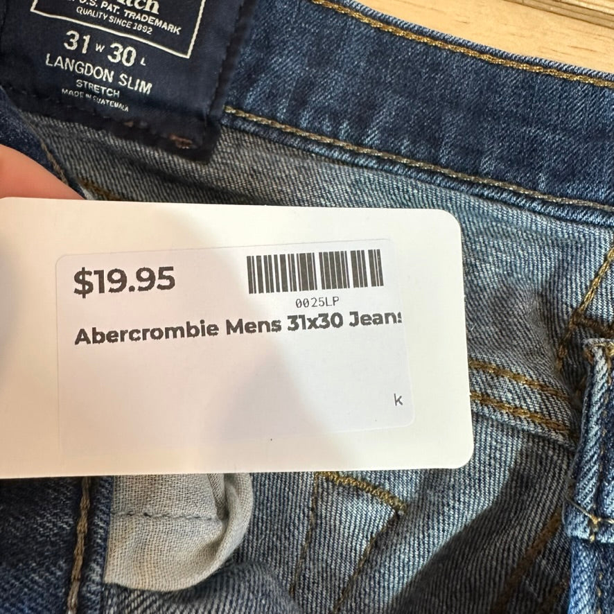 Abercrombie Fitch Mens 31x30 Blue Jeans