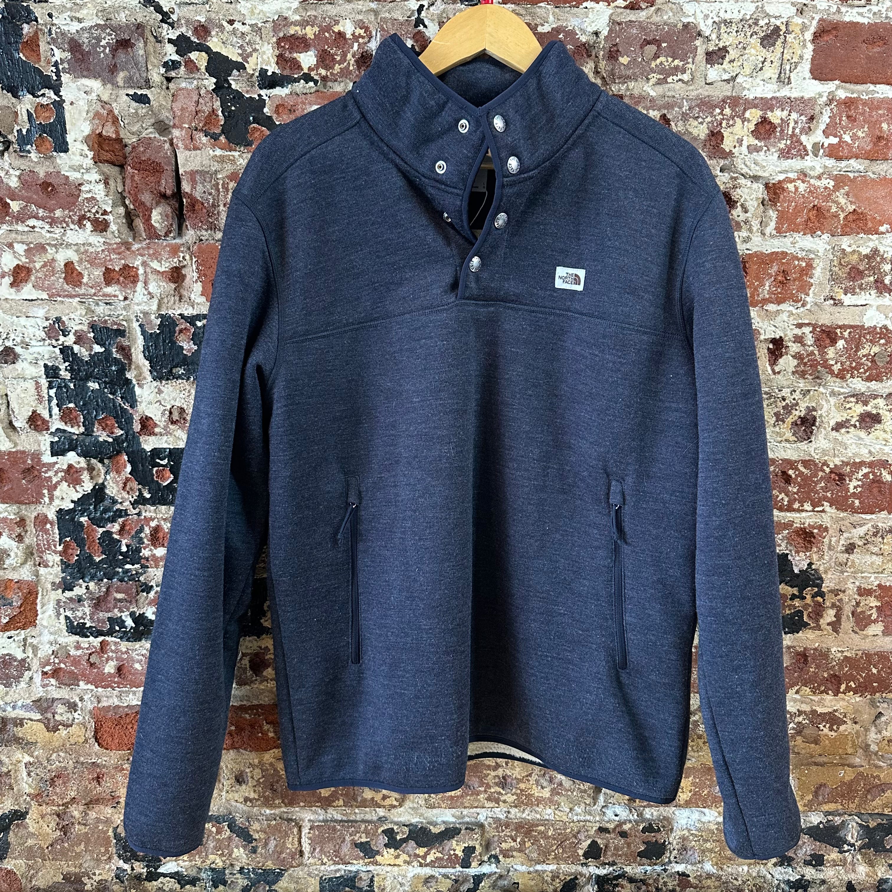North Face Men's Large 1/4 Snap Blue