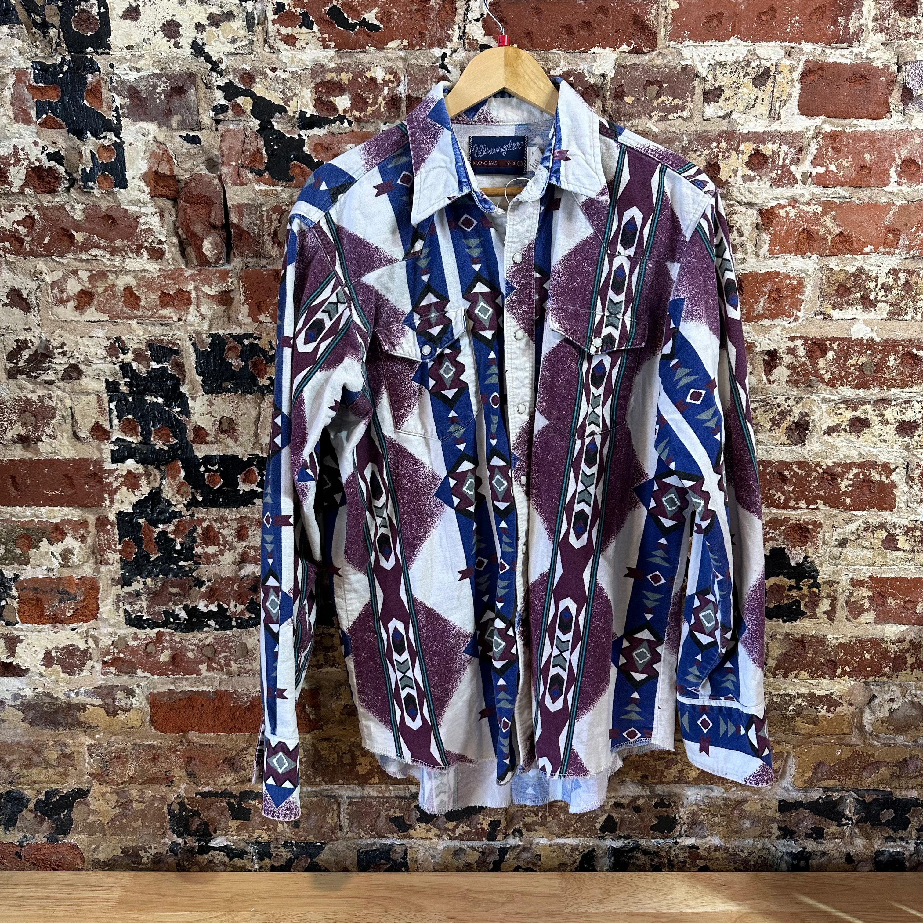 VTG Wrangler Men's Large Aztec Western Shirt