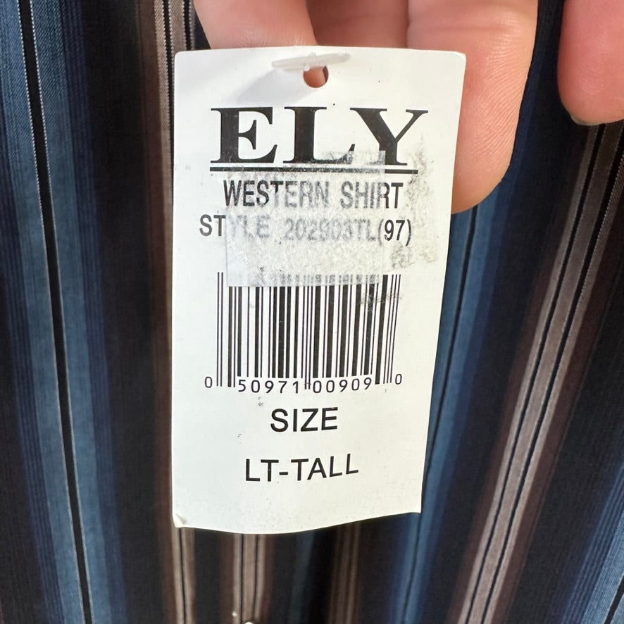 VTG Ely Cattleman Men's Large Tall Blue Western Shirt NEW