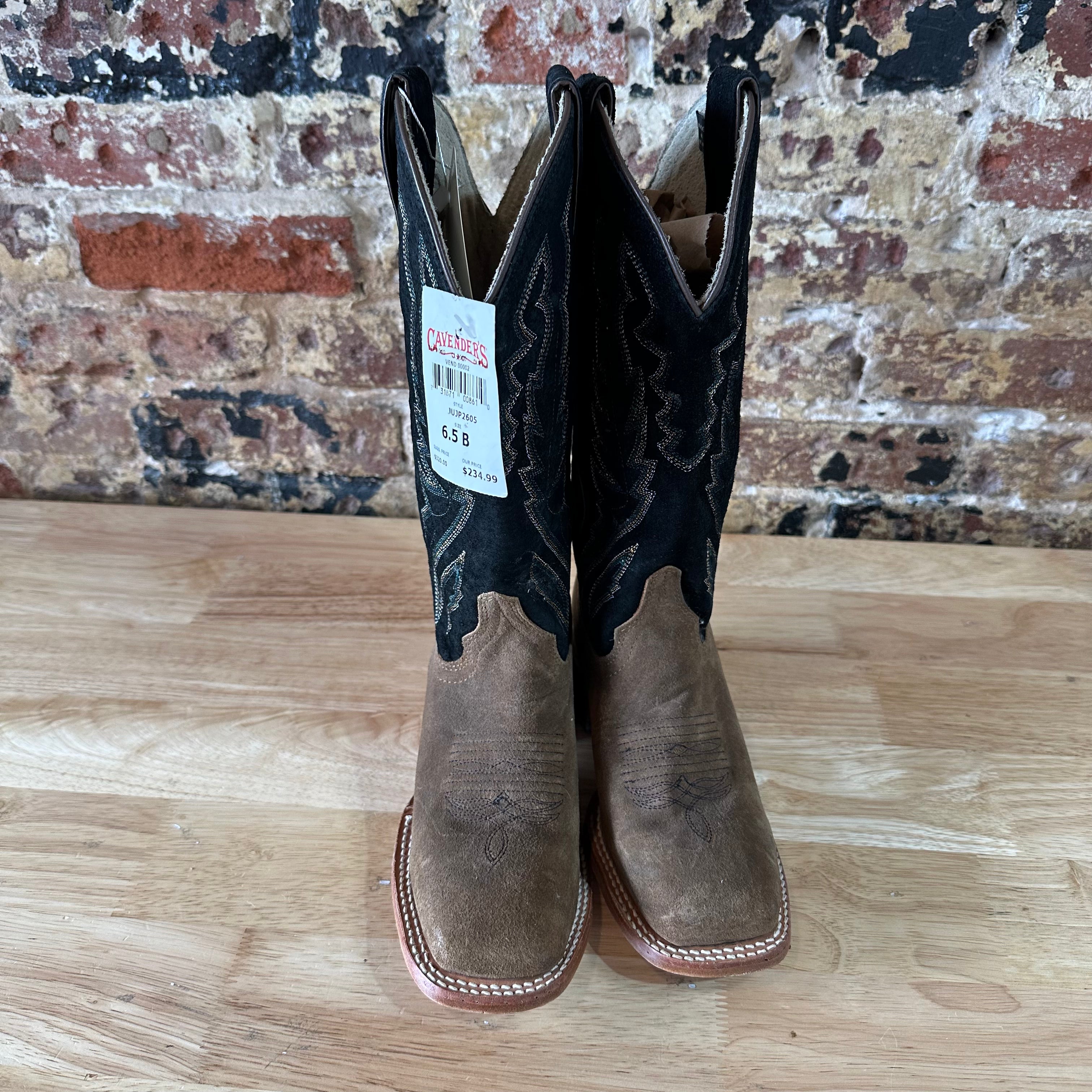 Justin Women's Palisade Western Boots JP2605 -  Sz 6.5 B Tan & Black