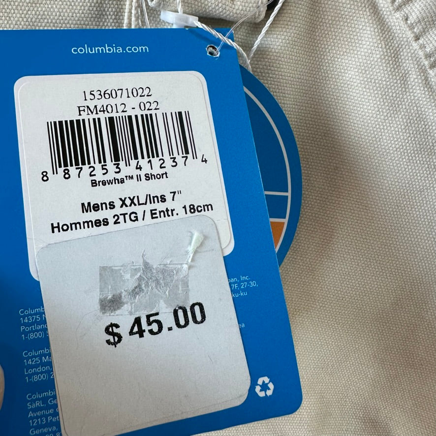 Columbia PFG Shorts Mens 2XL Fishing tan Outdoor Hiking Casual 7.5 inseam NEW