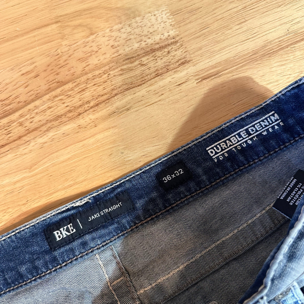 BKE Jack Mens 36x32 Blue Jeans