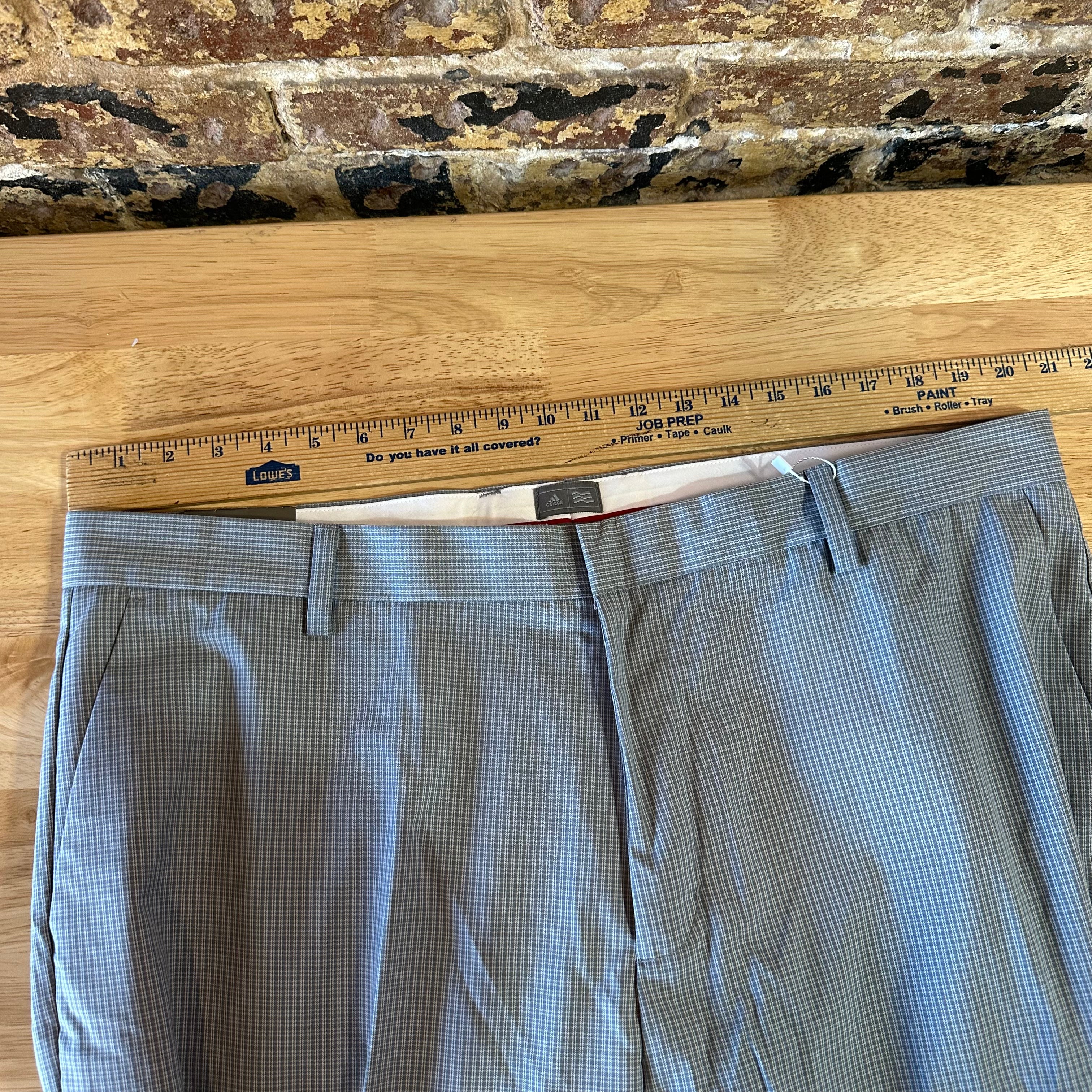 Adidas Golf Pants Men's 40x32 Gray Performance Chino Madi P Check NEW