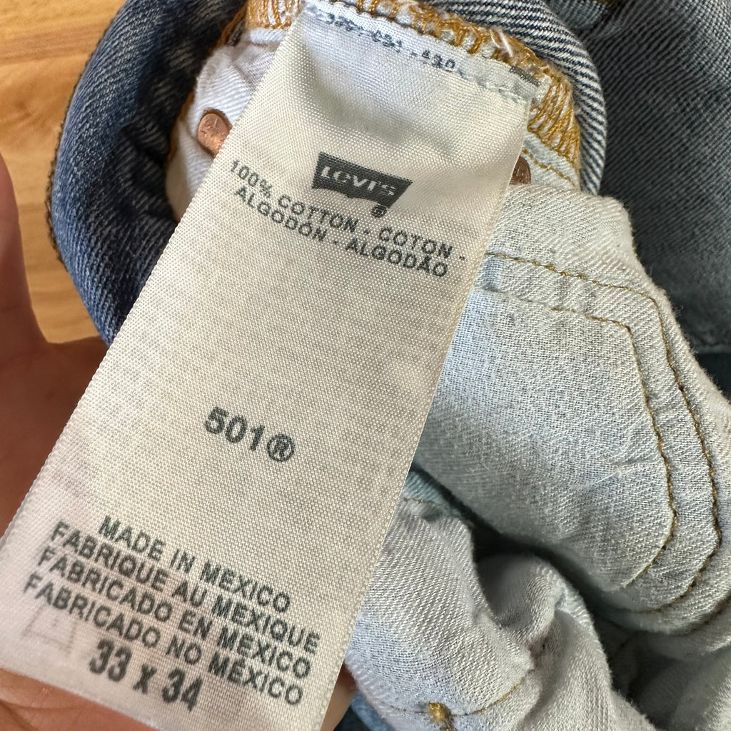 Levi's 501 Mens 33x34 Blue Jeans