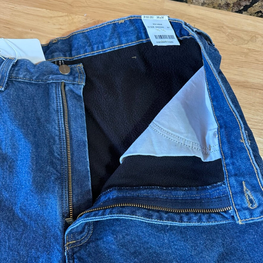 Carhartt B155 DST Lined Jeans Mens 36x36 NEW