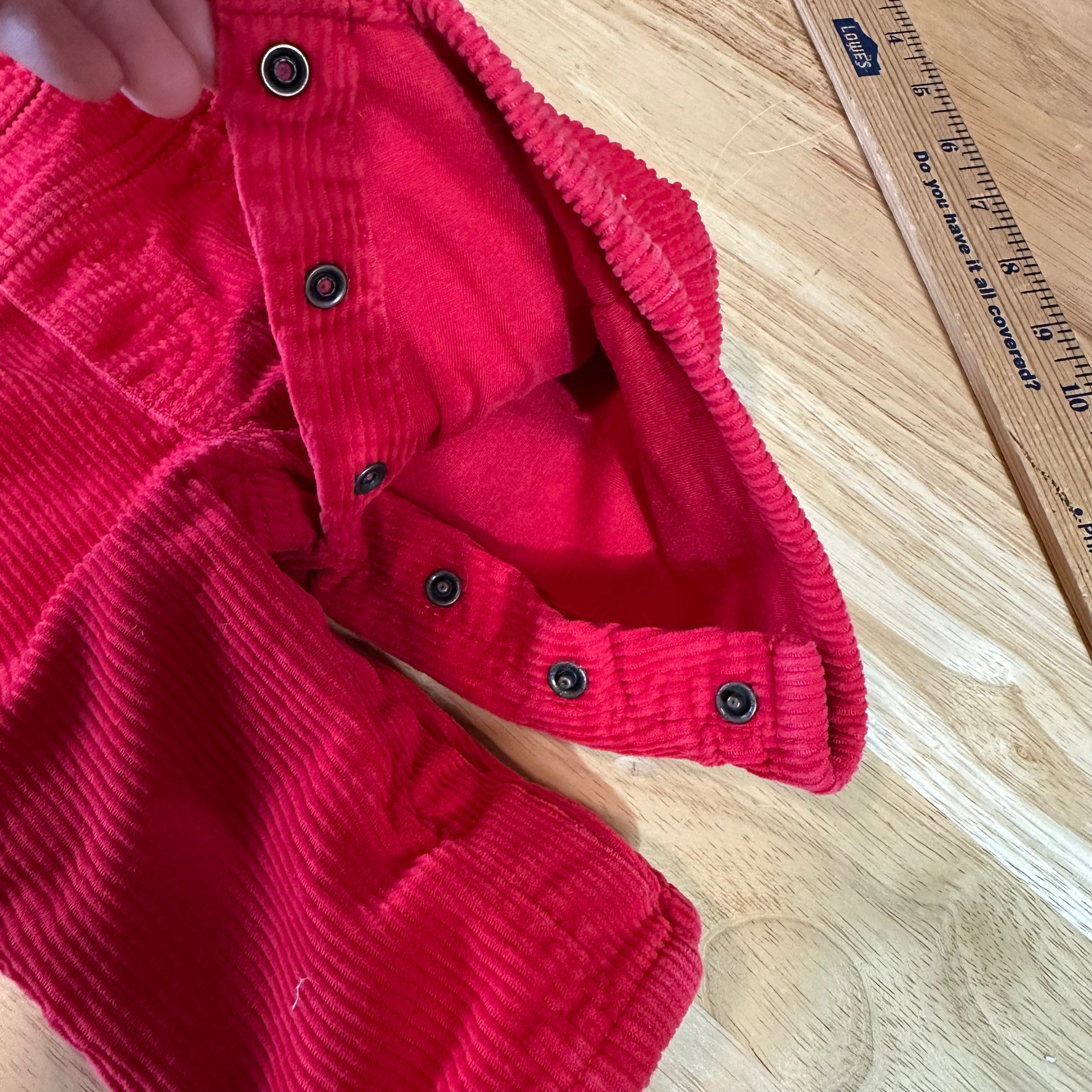 OshLosh Red Corduroy Bibs 3M