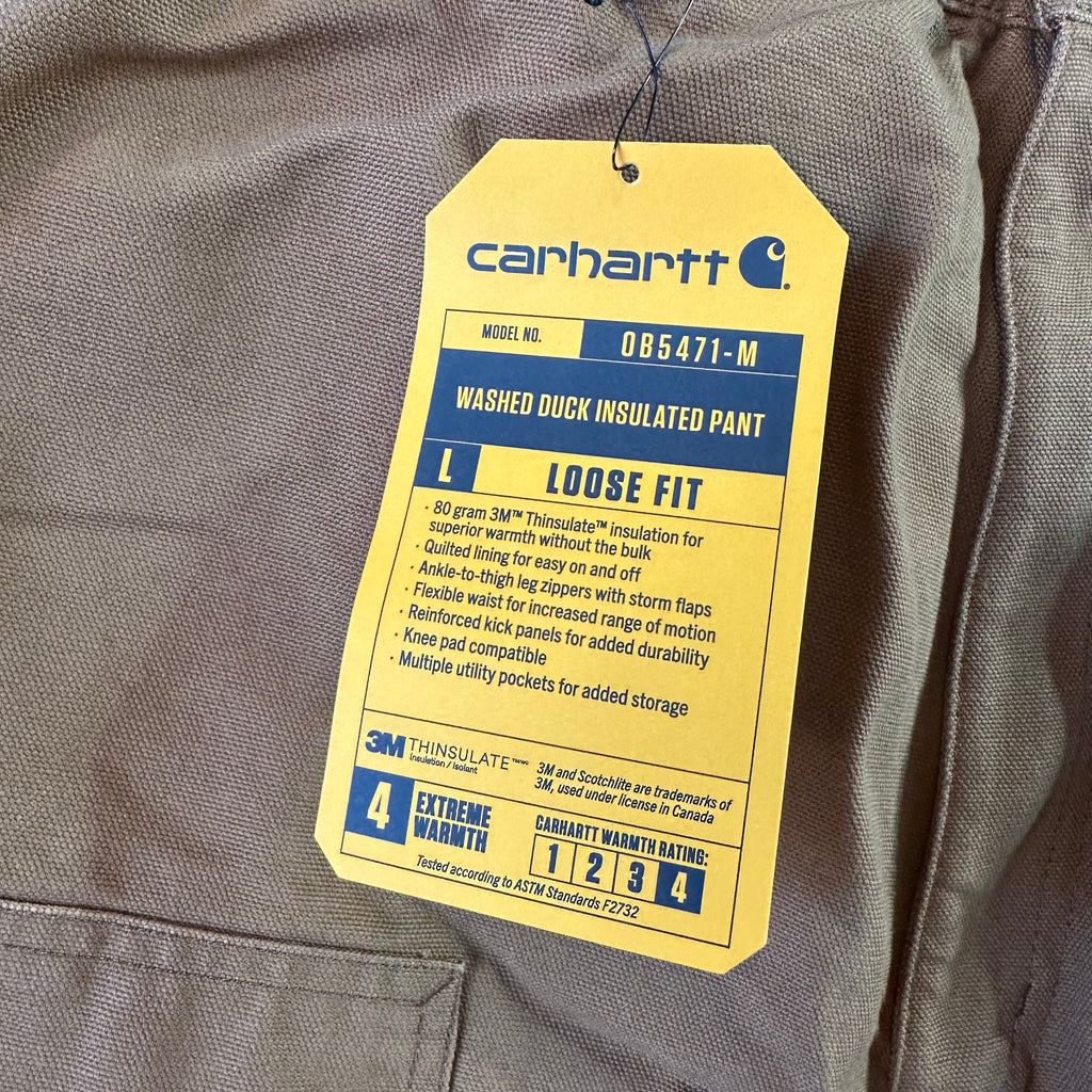 Carhartt Washed Duck Insulated Pant Extreme Warmth Loose Fit Size 2XL NWT