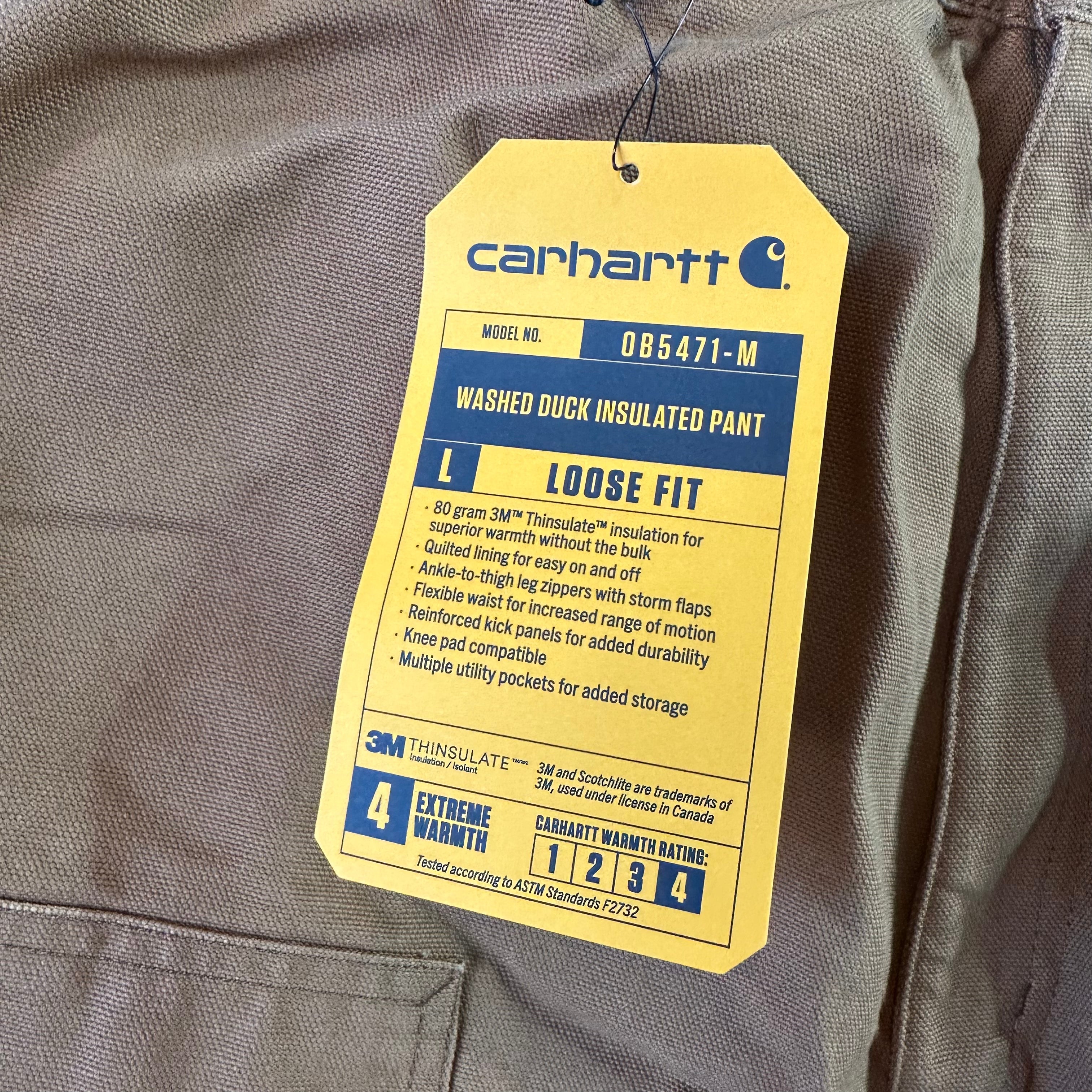 Carhartt Washed Duck Insulated Pant Extreme Warmth Loose Fit Size 2XL NWT
