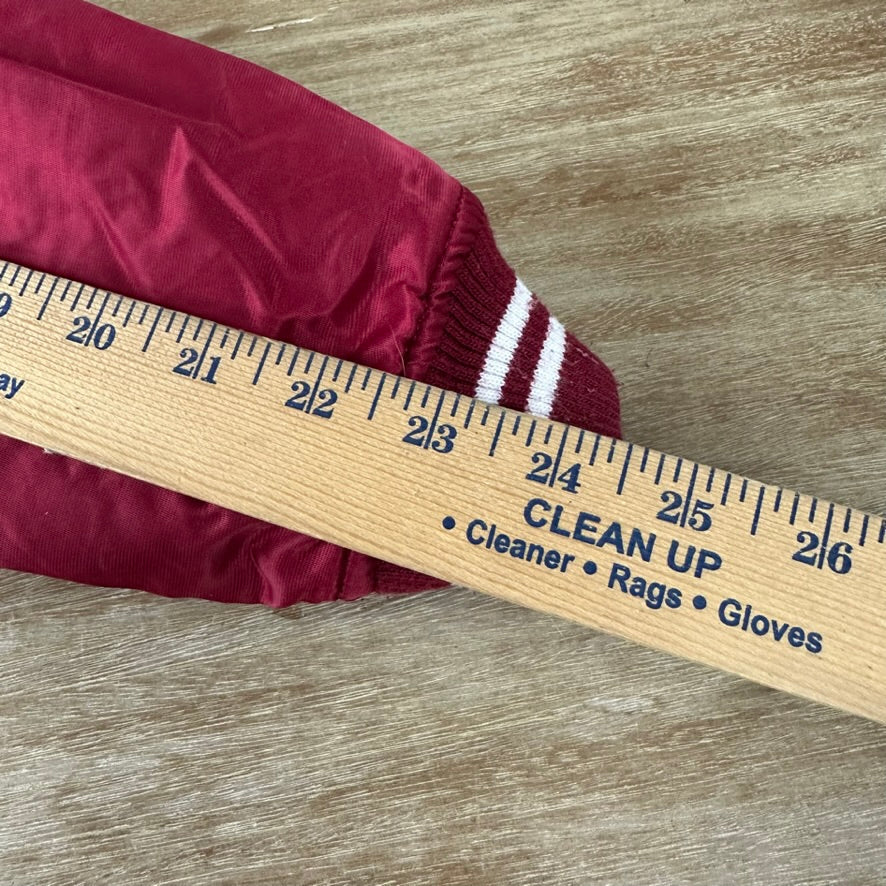 Arkansas Razorbacks Starter Jacket Mens Medium Red Satin Bomber NCAA SEC &nbsp;