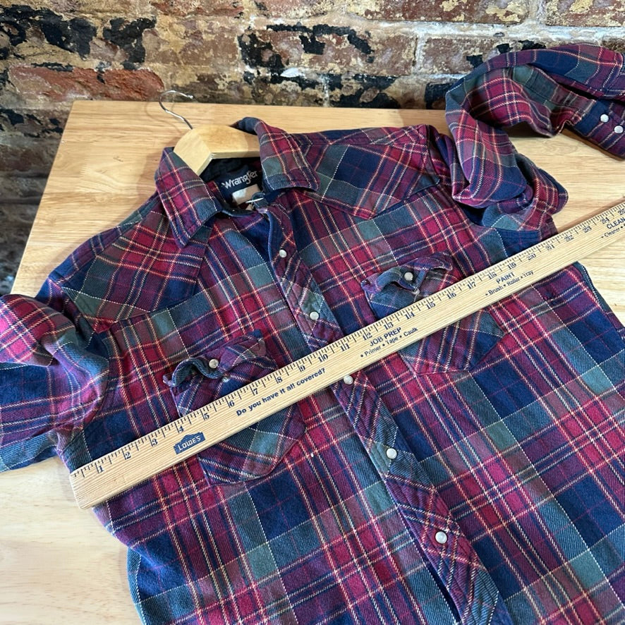 Wrangler Flannel Mens Medium Western Shirt