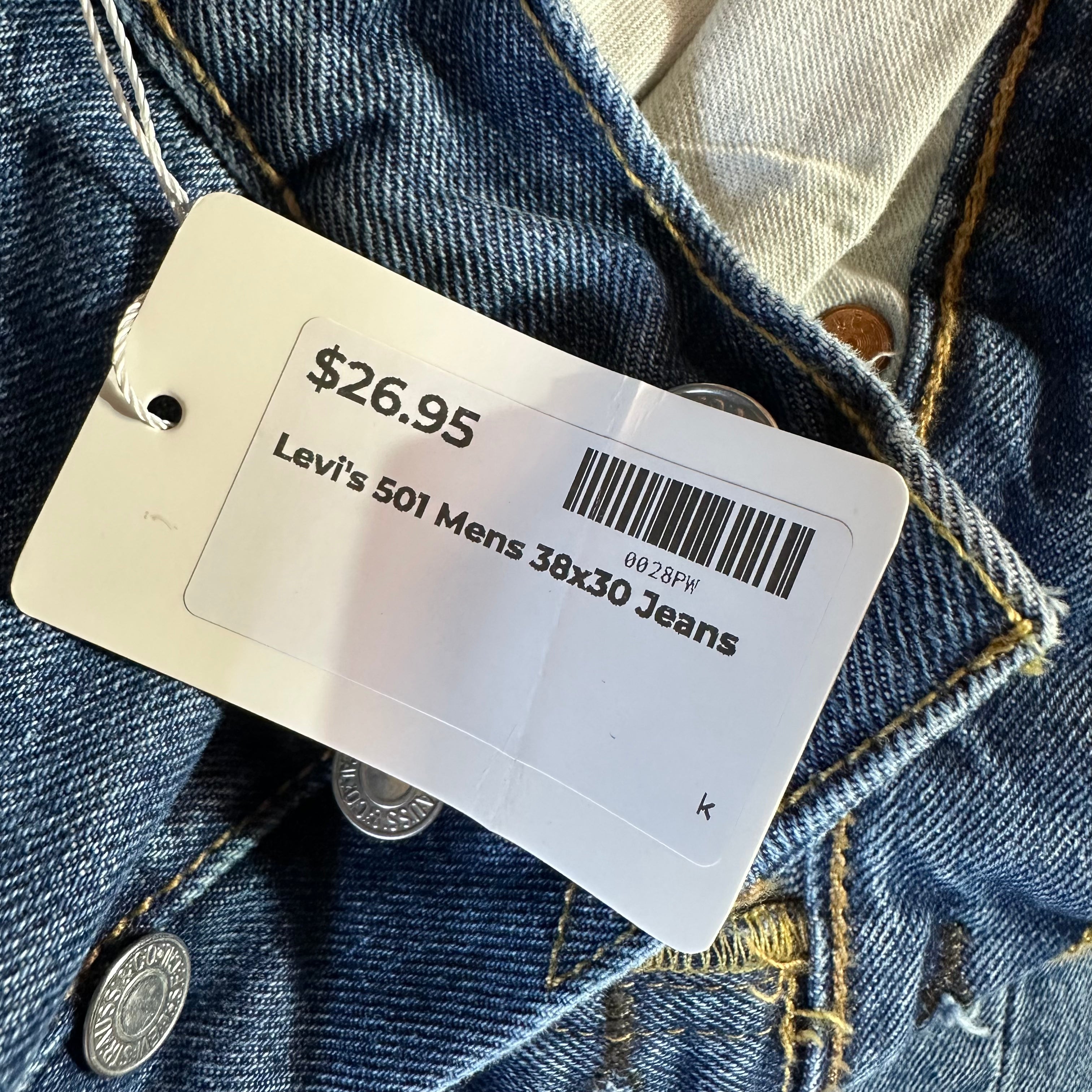 Levi's 501 Mens 38x30 Blue Jeans
