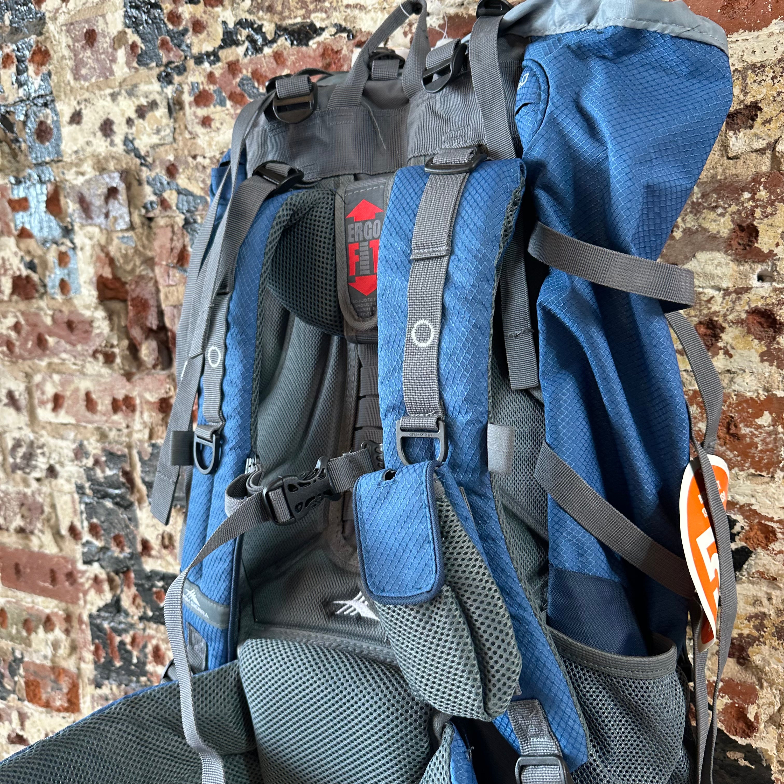 High Sierra Explorer 55 Liter Hiking Backpack Blue 55L NEW