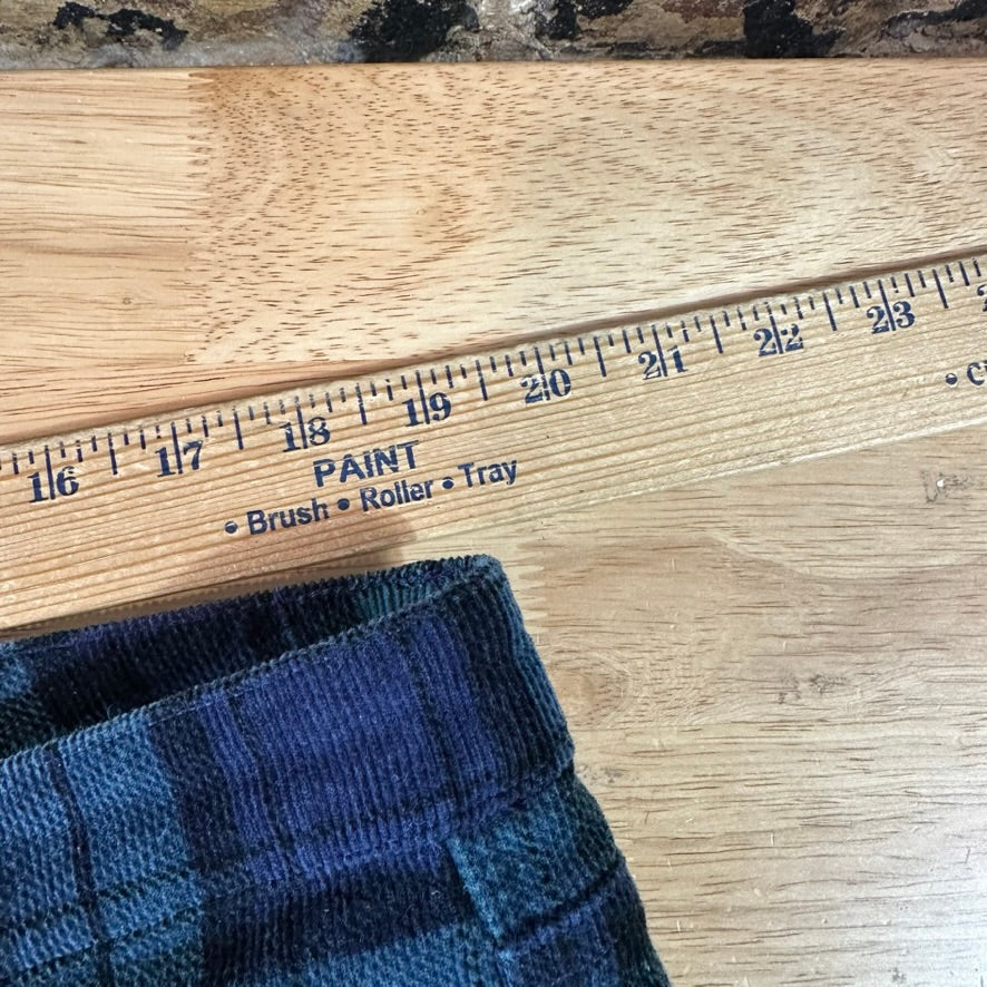 Vineyard Vines Straight Crop Women’s 33 Corduroy Pants Plaid Blue Green Holiday