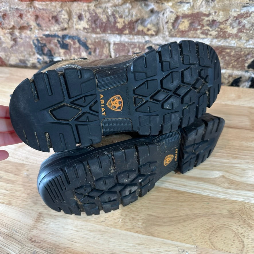 Ariat Treadfast 6” Waterproof Steel Toe Work Boots Mens Size 8.5 D Brown Lace Up