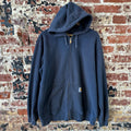 Carhartt K122 NVY Hoodie Sweatshirt Blue Mens Size Large Full Zip