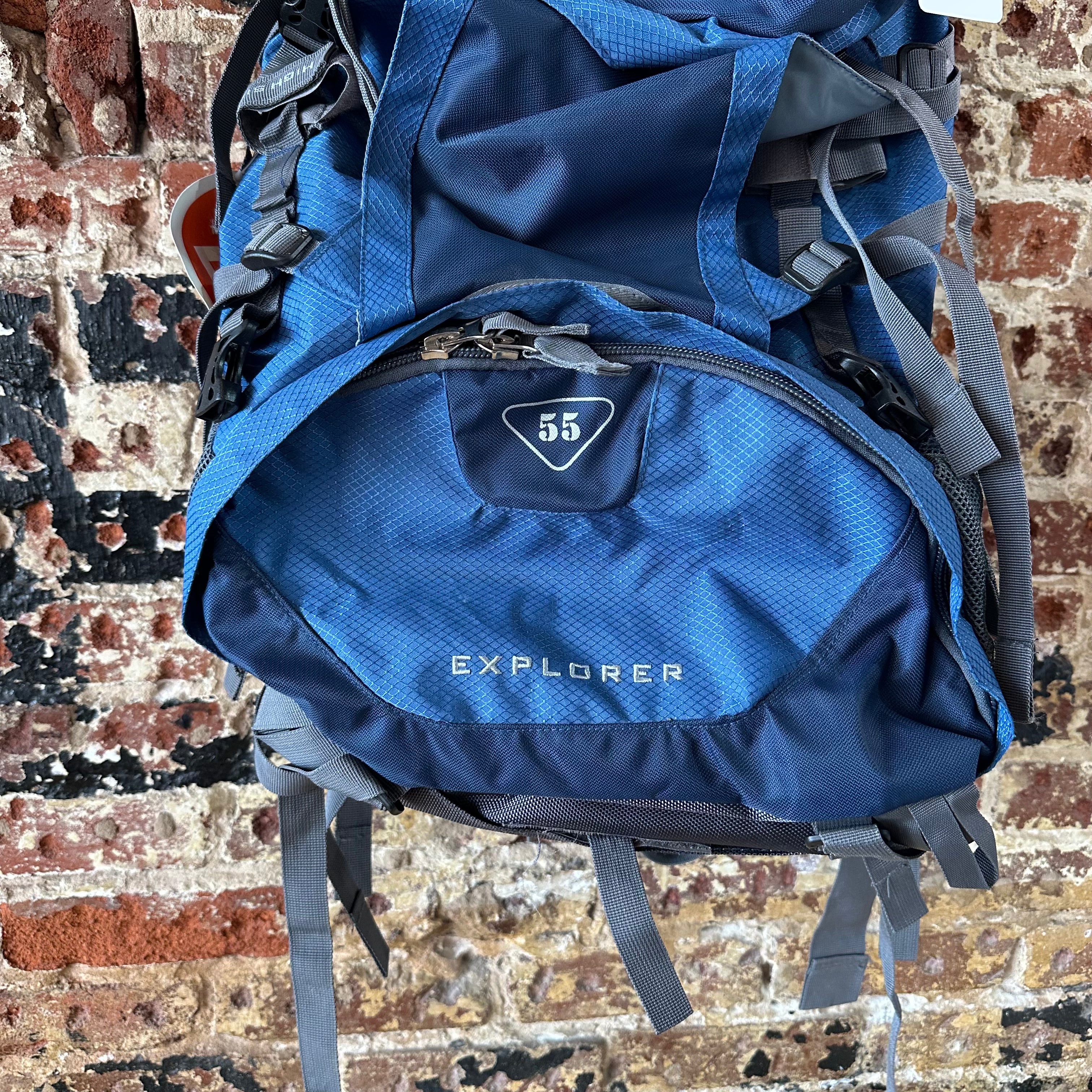 High Sierra Explorer 55 Liter Hiking Backpack Blue 55L NEW