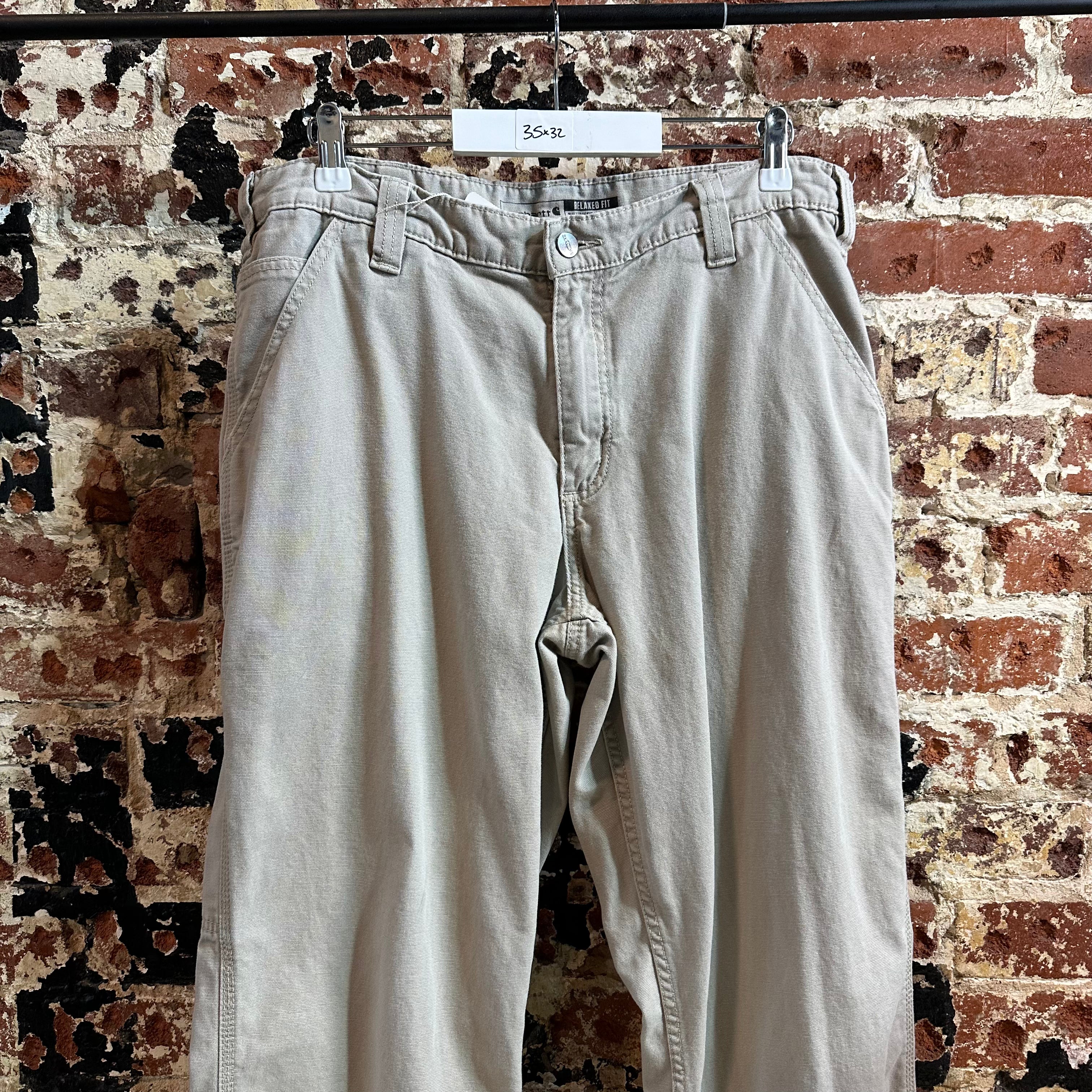 Carhartt Mens 35x32 Tan Pants