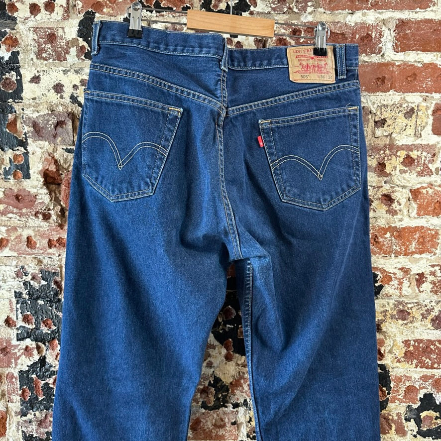 Levi's 505 Mens 36x34 Blue Jeans