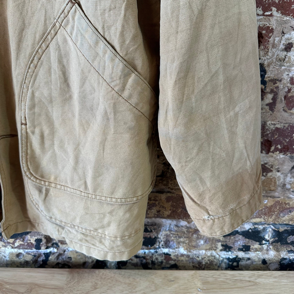 LL Bean Chore Jacket Mens Medium Canvas Barn Coat Lined Corduroy Collar&nbsp;