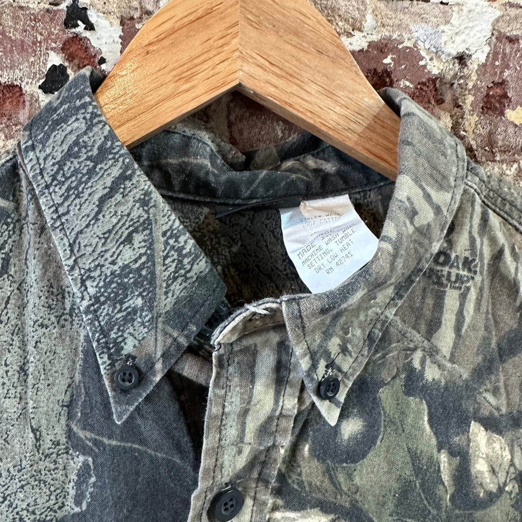 Rattlers Brand Mens Mossy Oak Break Up Camo Shirt Hunting Large Vintage