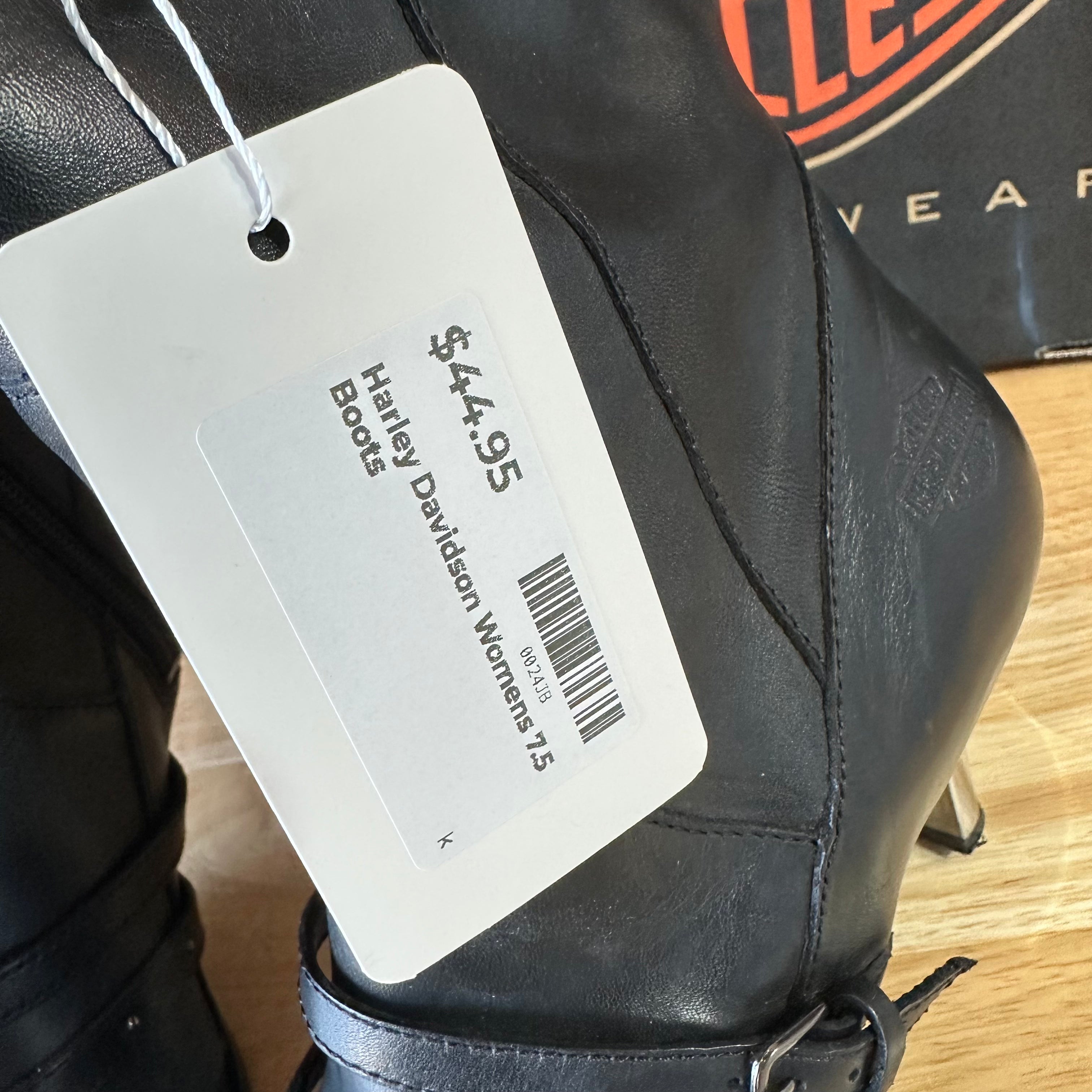 Harley-Davidson Women's 7.5 Black Stiletto Heel Zipper Biker Boots Amelia Chrome