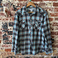 Wrangler Wrancher Flannel Shirt Mens XL Pearl Snap Button Long Sleeve Plaid