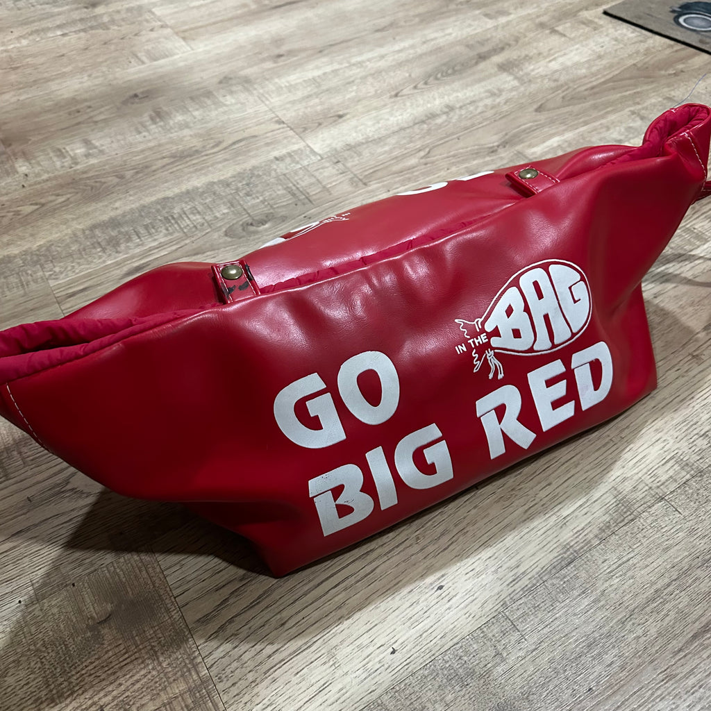 RARE 80s Vintage Nebraska Go Big Red Warm Bag game day Carry in the bag