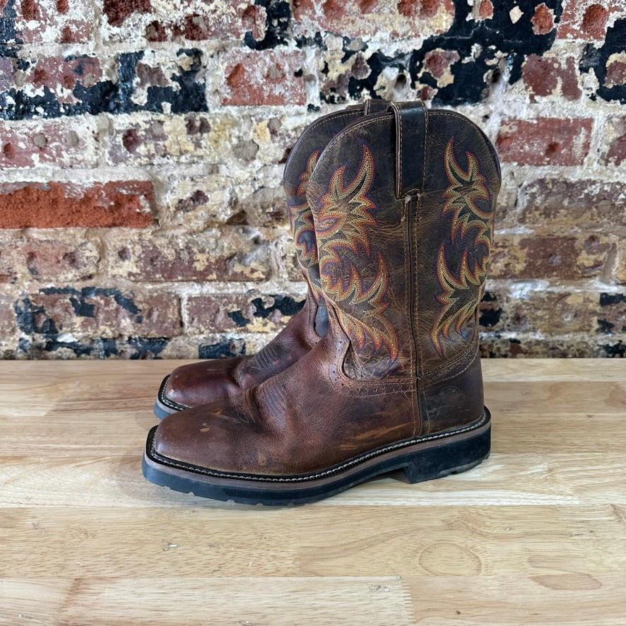 Justin WK4681 Driller Work Boots 9D Square Toe EH Soft Toe Western Stampede