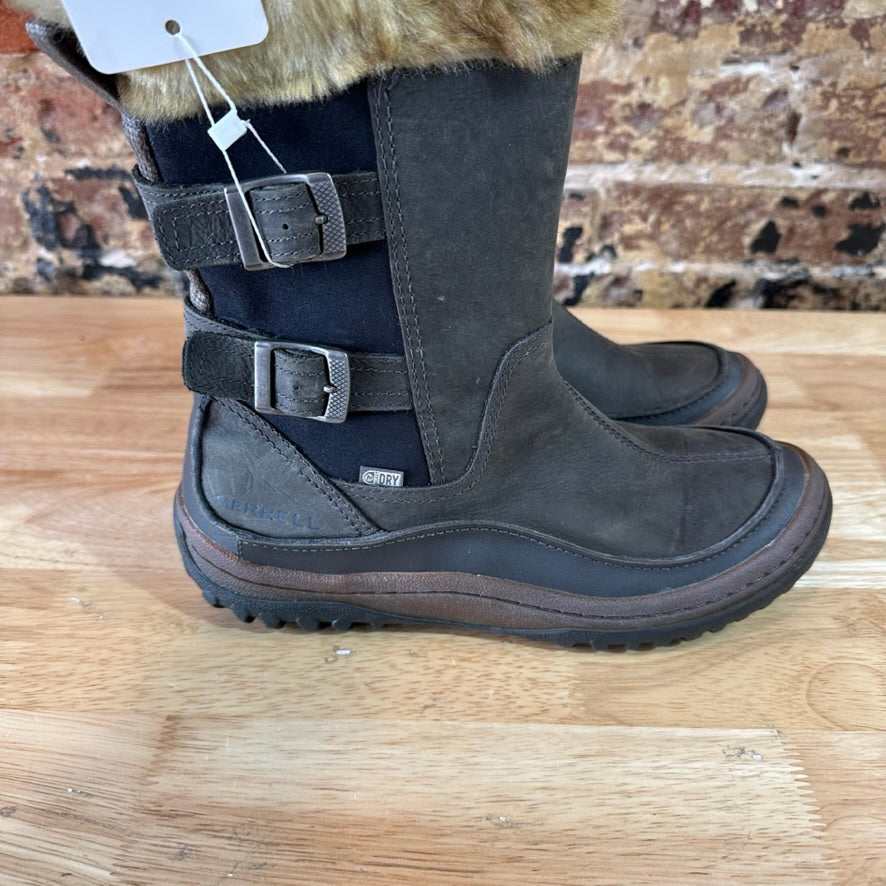 Merrell Decora Chant Black Womens 9 Waterproof Leather Insulated Winter Boots