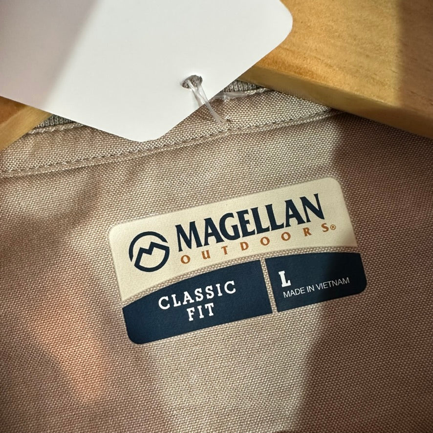 Magellan 1/4 snap Sweatshirt Pullover Tan Campfire Mens Large