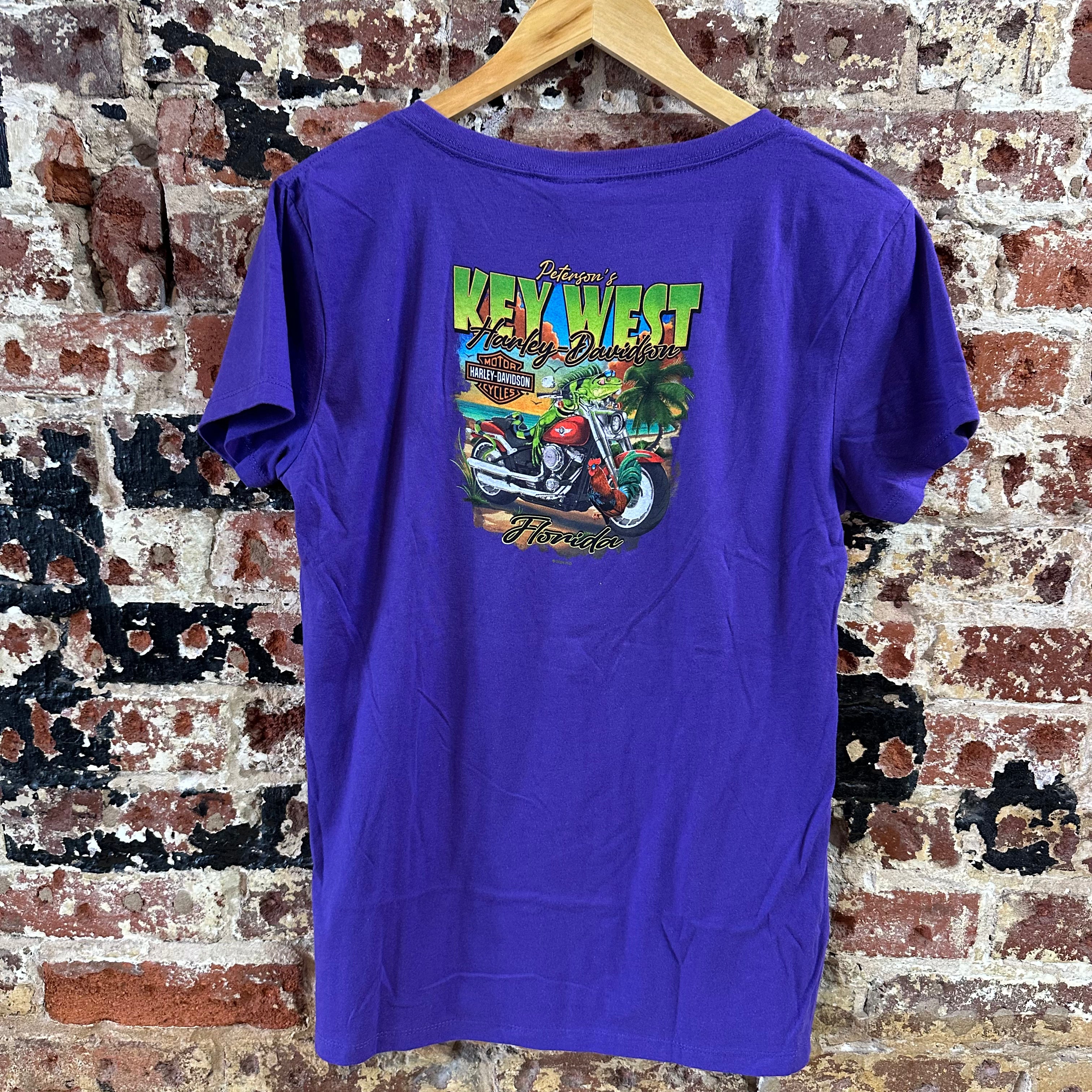 Harley Davidson Women's XL Short Sleeve Purple T-Shirt V-Neck NEW