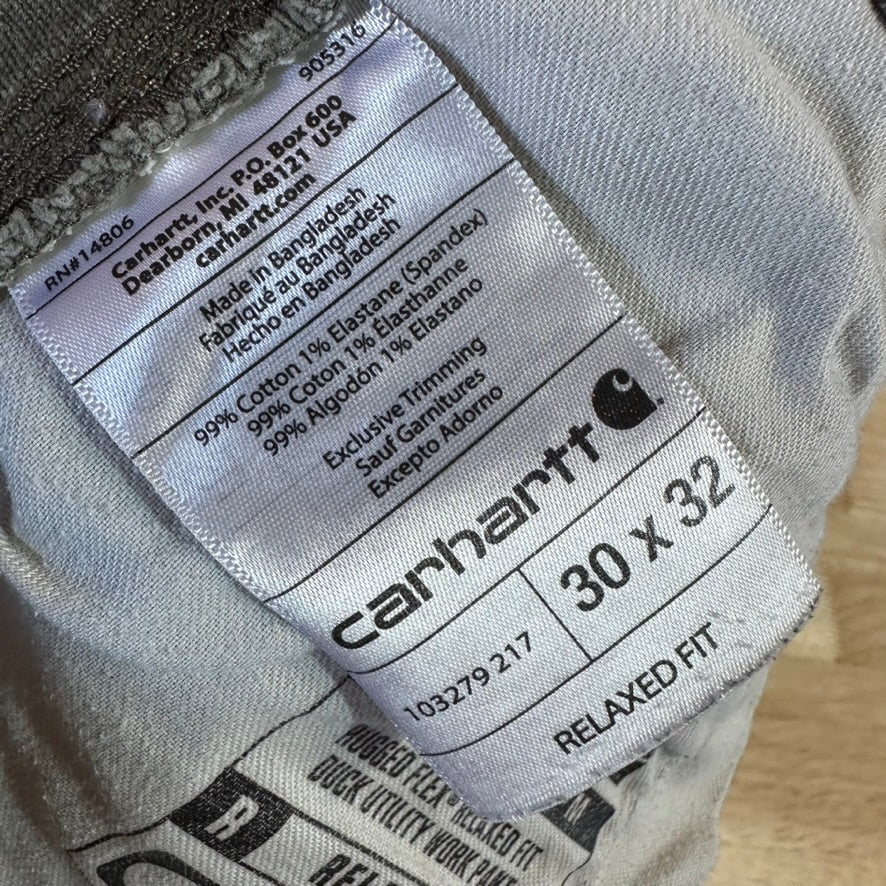 Carhartt Duck Utility Relaxed Fit Pants green rugged canvas work Mens 30x32