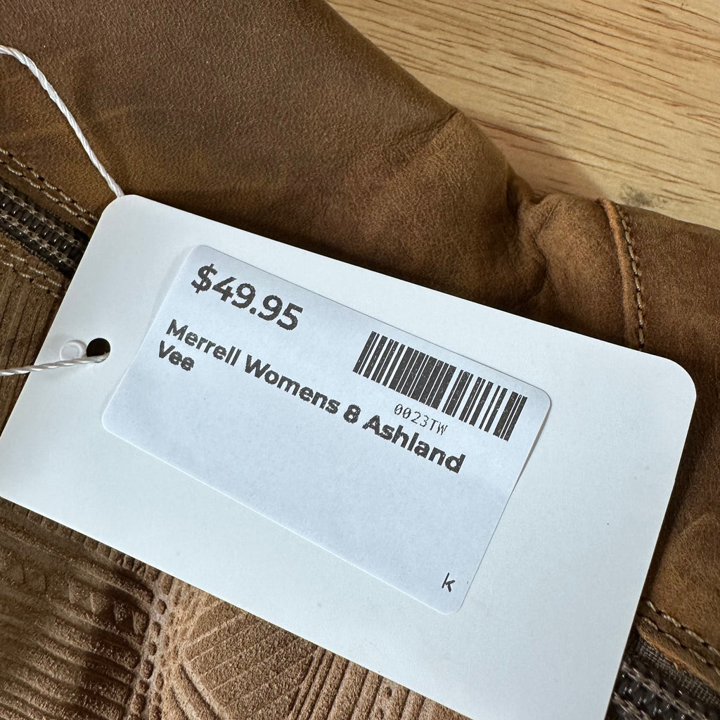 Merrell Ashland Vee Mid Boots Leather Brown Womens Waterproof Size 8