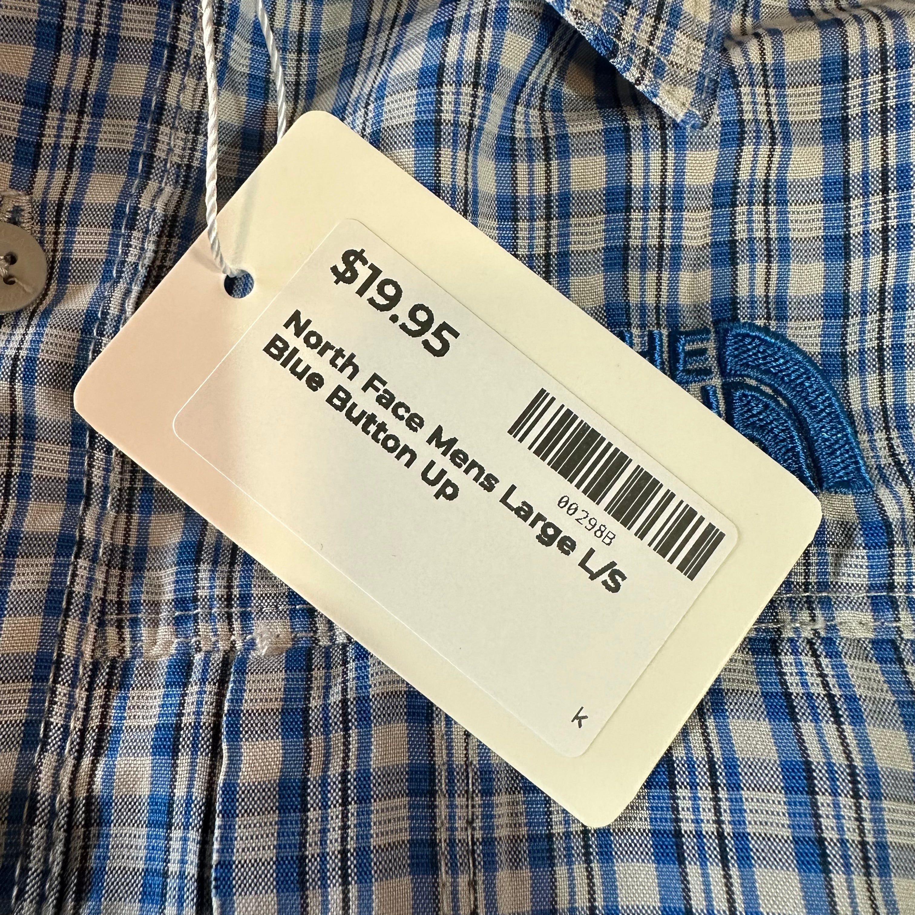 North Face Men's Large Blue Button Shirt