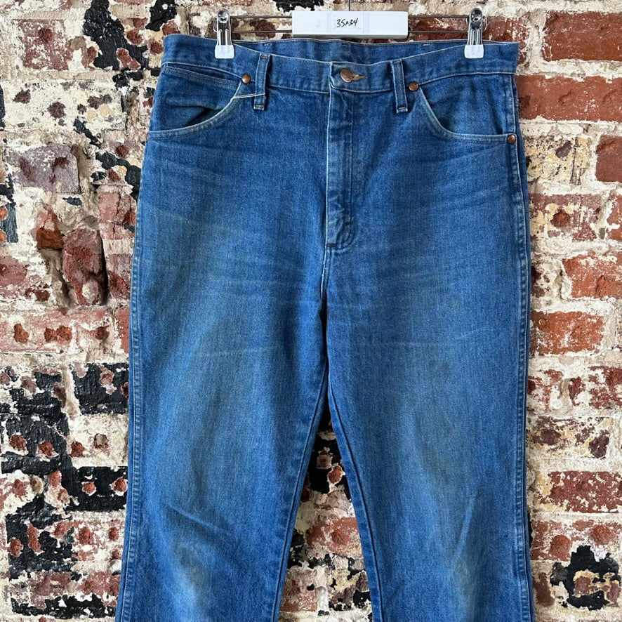 Wrangler Blue Jeans 35x34 western rodeo 936pwd cowboy cut slim fit
