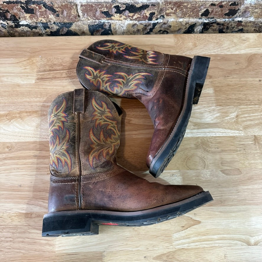 Justin WK4681 Driller Work Boots 9D Square Toe EH Soft Toe Western Stampede