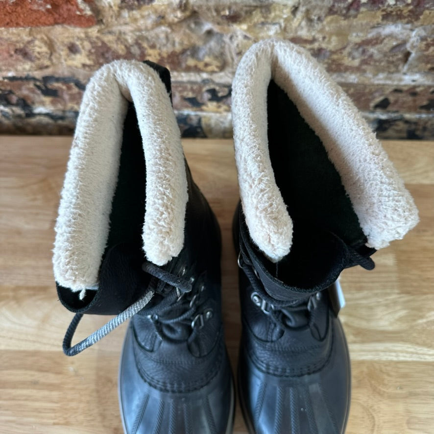 Sorel Caribou Waterproof Leather Insulated Black Boots NM3907-010 Men’s Sz 9