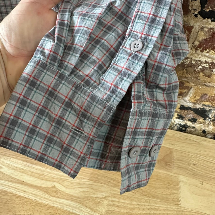 Cabela's Shirt Mens XL Long Sleeve Button Vented Gray Plaid Outdoor