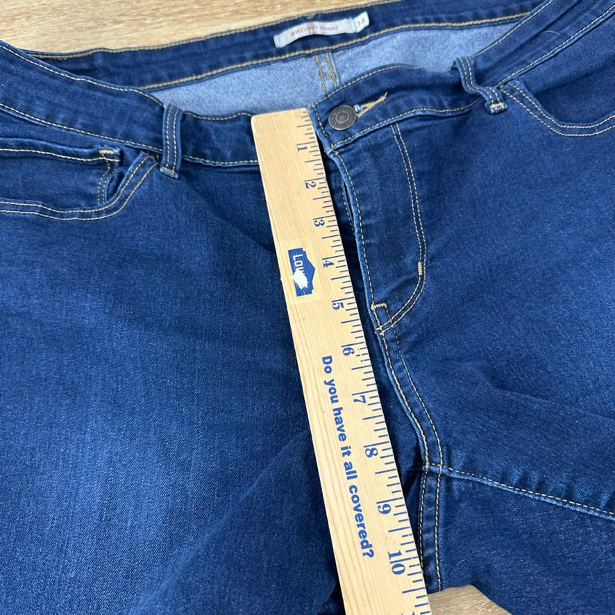 Levi's 811 Denim Blue Jean Shorts Cut Offs Womens 34