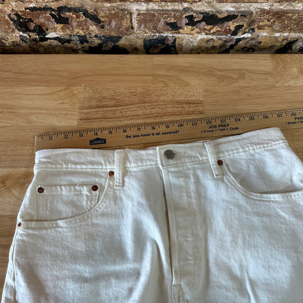 Levi's Cut Off Denim White Jean Shorts Womens 34 Distressed - 34x2.5"