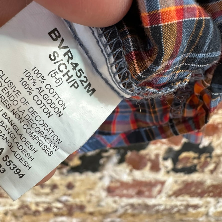 Wrangler Shirt Boys Small Button Up Youth Rodeo Cowboy Western Long Sleeve Blue