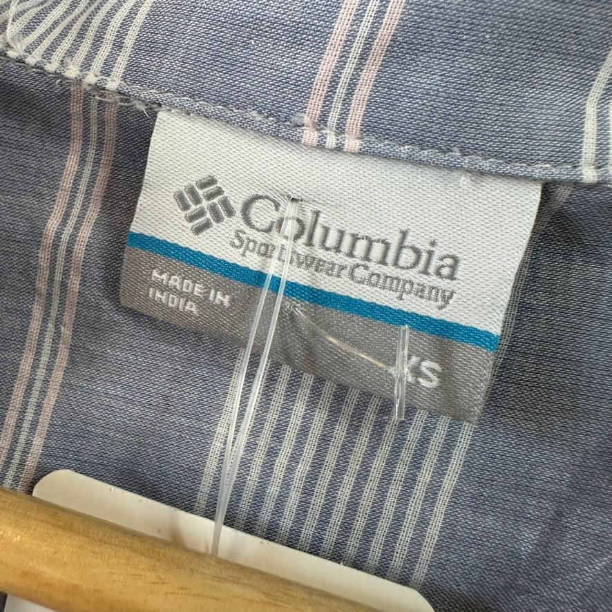 Columbia Womens XS Long Sleeve Casual Shirt Button Up Blue White