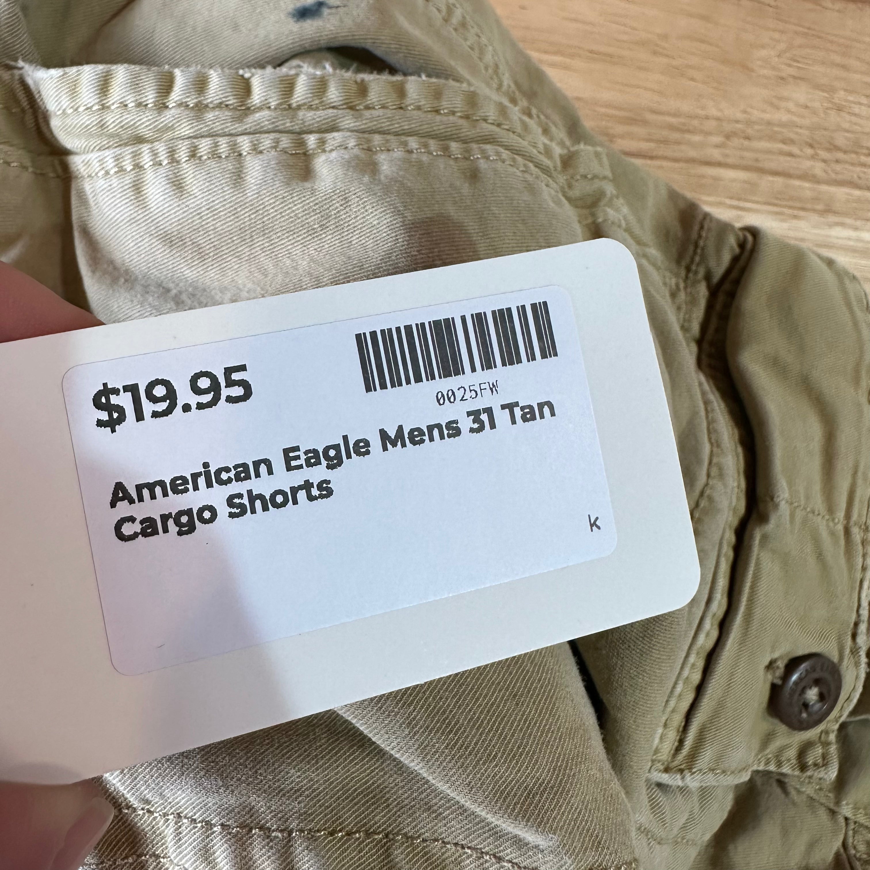 American Eagle Outfitters Classic Cargo Shorts Mens 31 Tan 9.5" inseam
