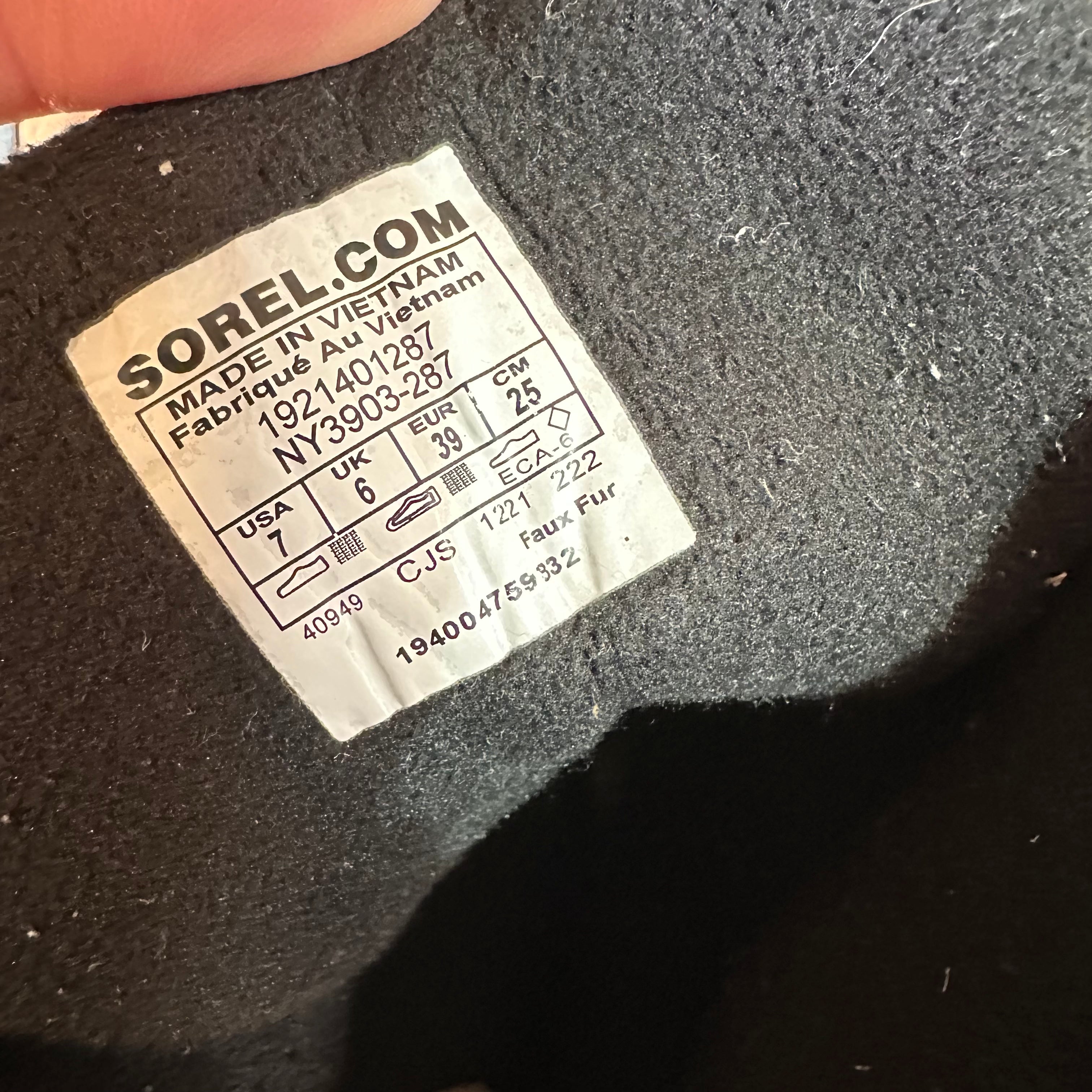 Sorel Whitney II Short Elastic Lace Winter Boots Waterproof Elk Womens 7 Brown