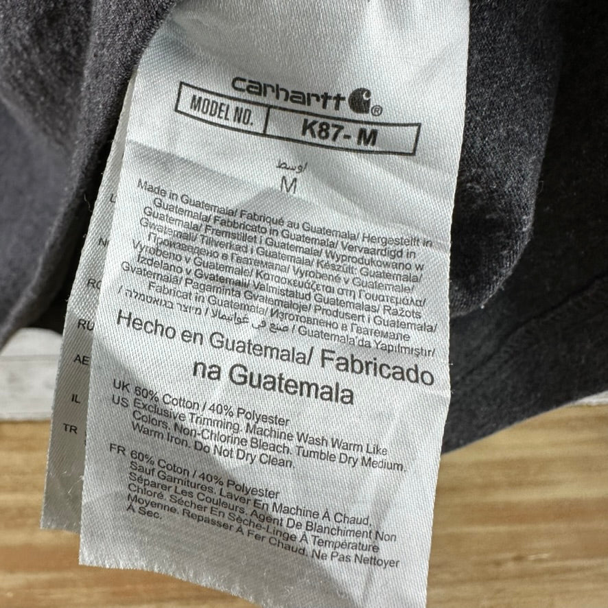 Carhartt Men's Medium short Sleeve Loose Fit T Shirt Pocket T Dark gray