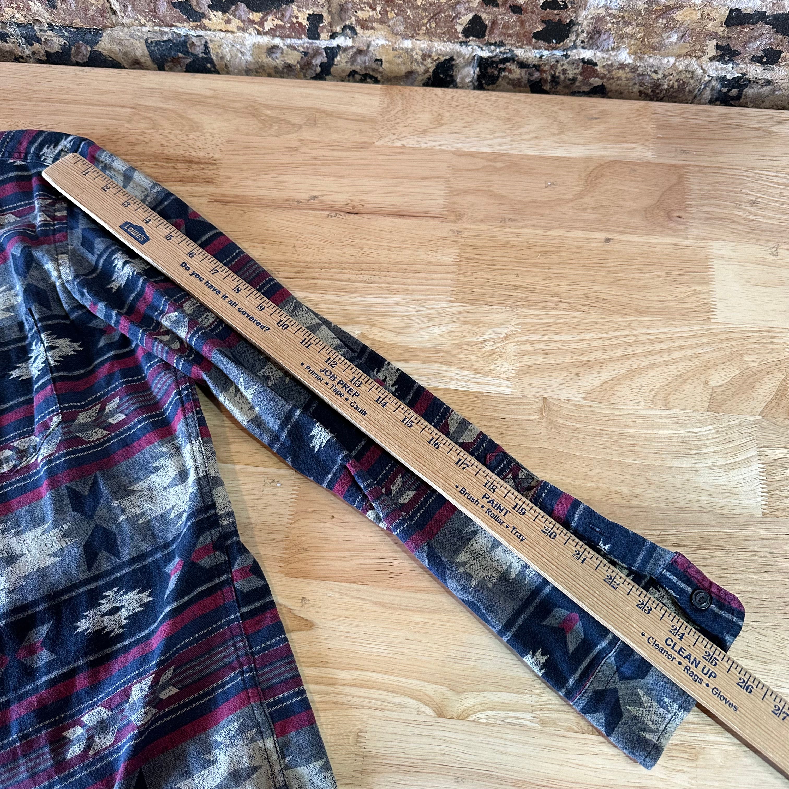 American Eagle AE Aztec Shirt Mens Medium Button Up Western Southwest Blue Red