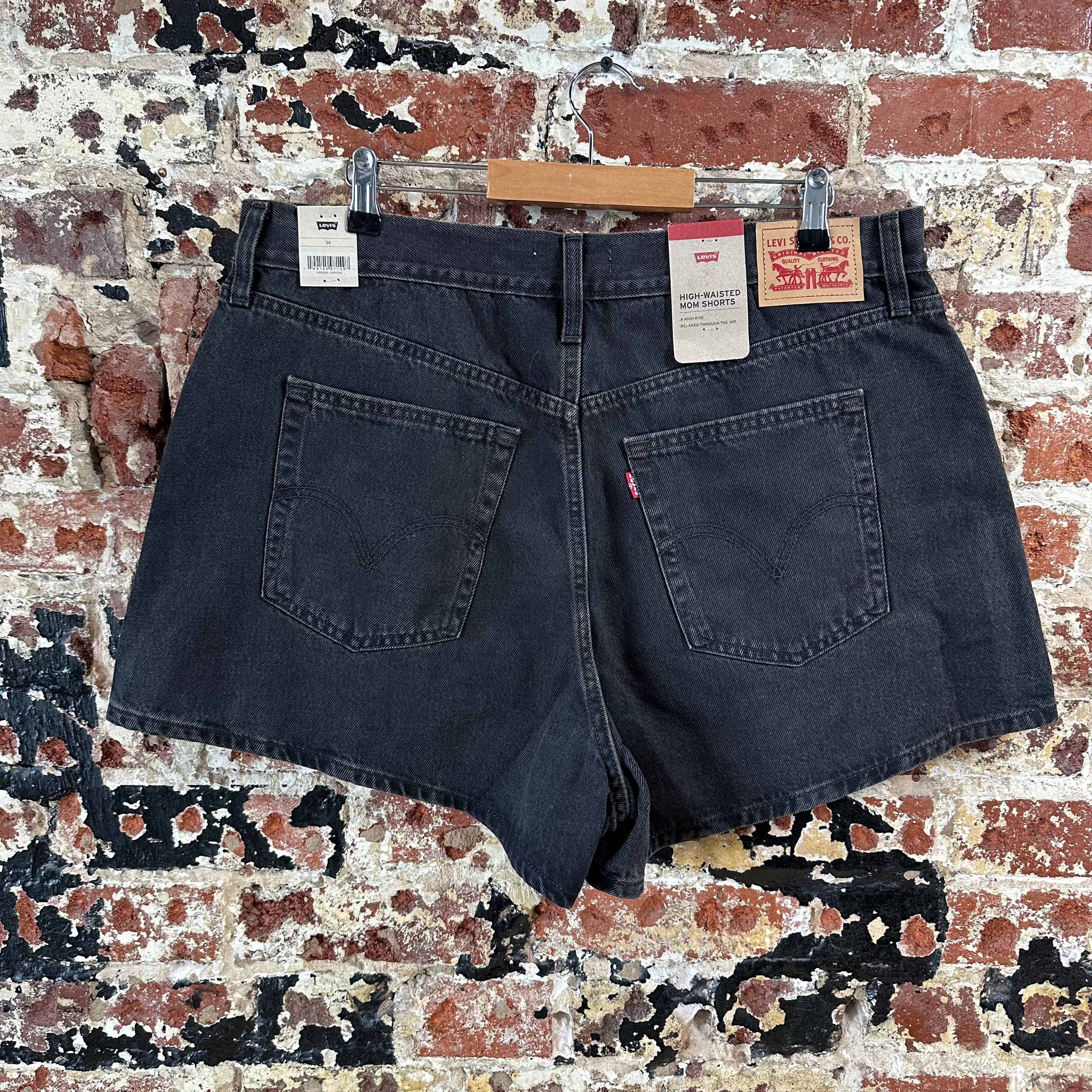 Levi's Black Denim Jean Shorts Womens 34 NEW